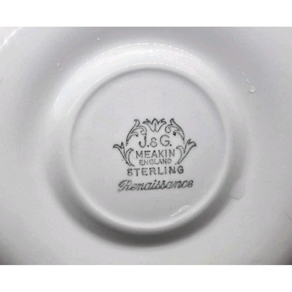 J&G Meakin Tea Set Vintage Sterling Renaissance Green Colonial English Ironstone